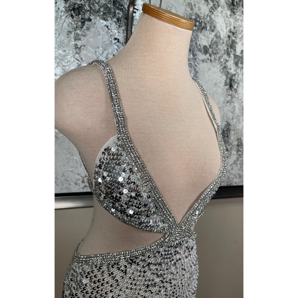 Retrofete Morgan Crystal and Sequin Embellished Cutout Crochet Maxi Dress Size S - Picture 7 of 10